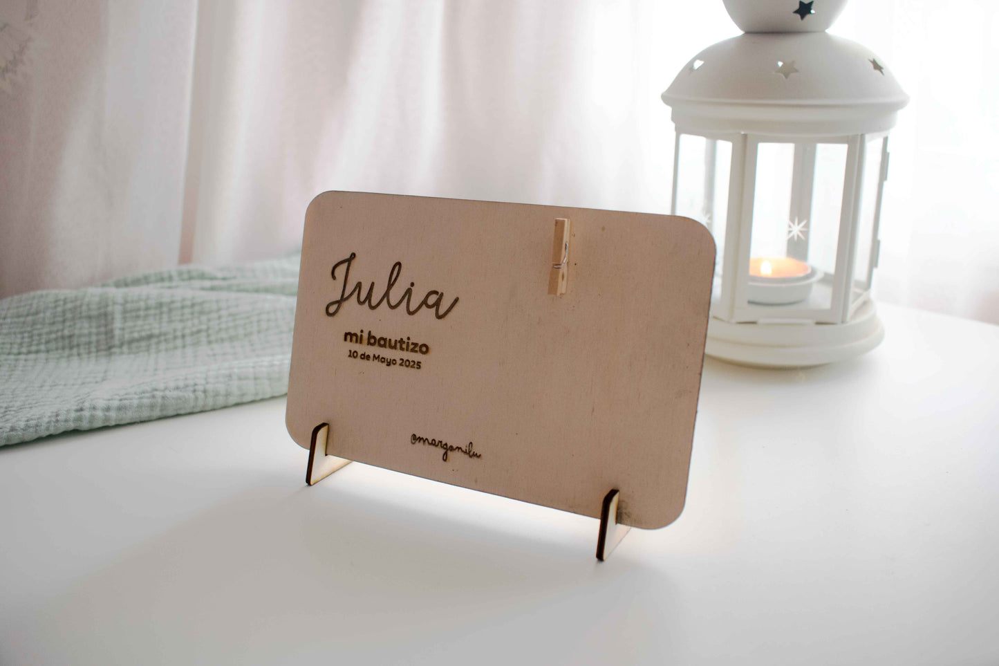 Maderita Recuerdo de Bautizo
